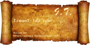 Izmael Tünde névjegykártya